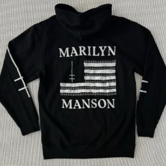Marilyn Manson Heaven Upside Down Cross Metal Merch Full Zip Hoodie Size Large - Picture 1 of 8